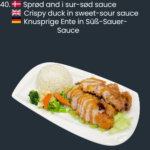 40. Sprød and i sur-sød sauce And