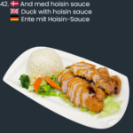 42. And med hoisin sauce And